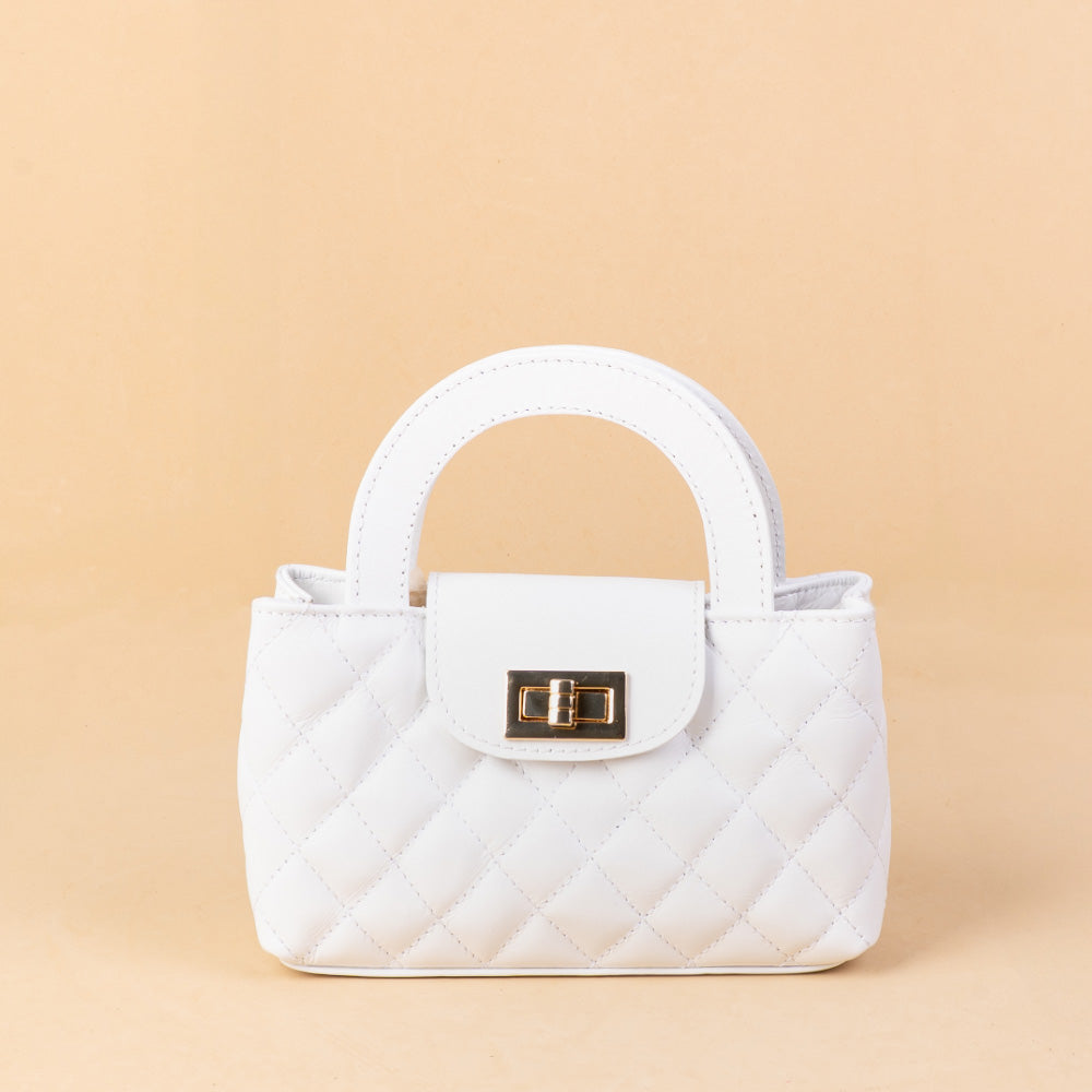 BORSA POCHETTE TRAPUNTATA CON CHIUSURA A GIRELLO E TRACOLLA