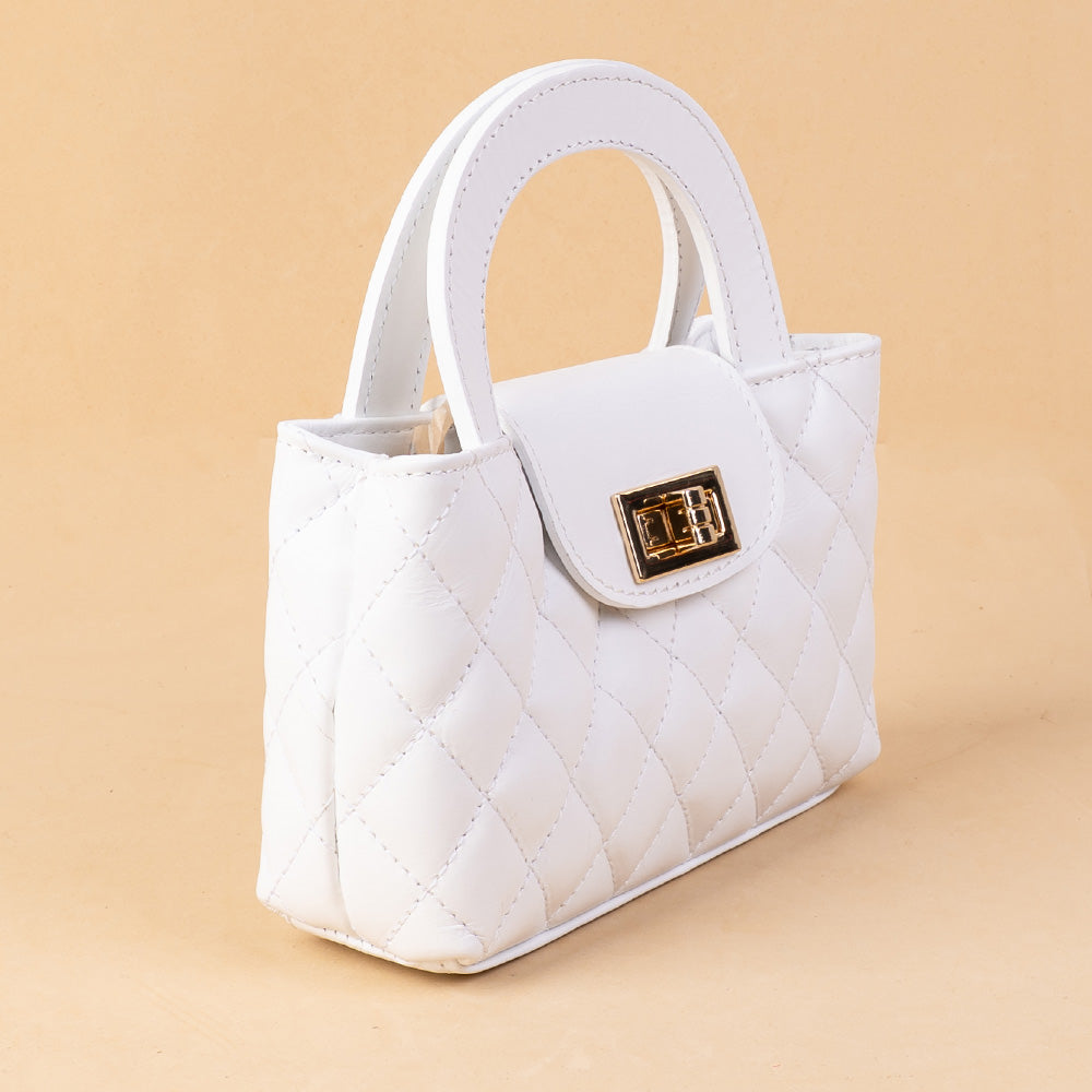BORSA POCHETTE TRAPUNTATA CON CHIUSURA A GIRELLO E TRACOLLA