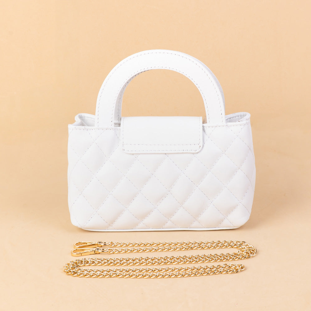 BORSA POCHETTE TRAPUNTATA CON CHIUSURA A GIRELLO E TRACOLLA