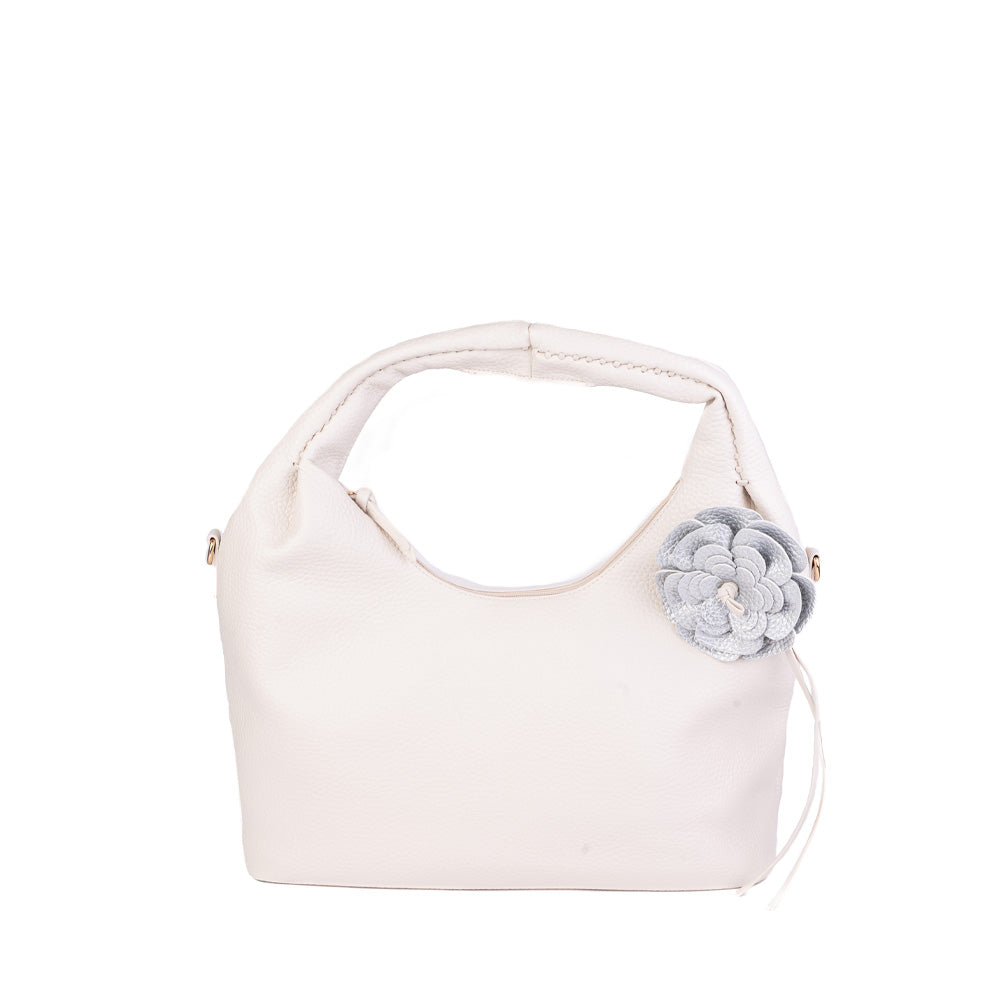 BORSA A SPALLA CON FIORE E TRACOLLA
