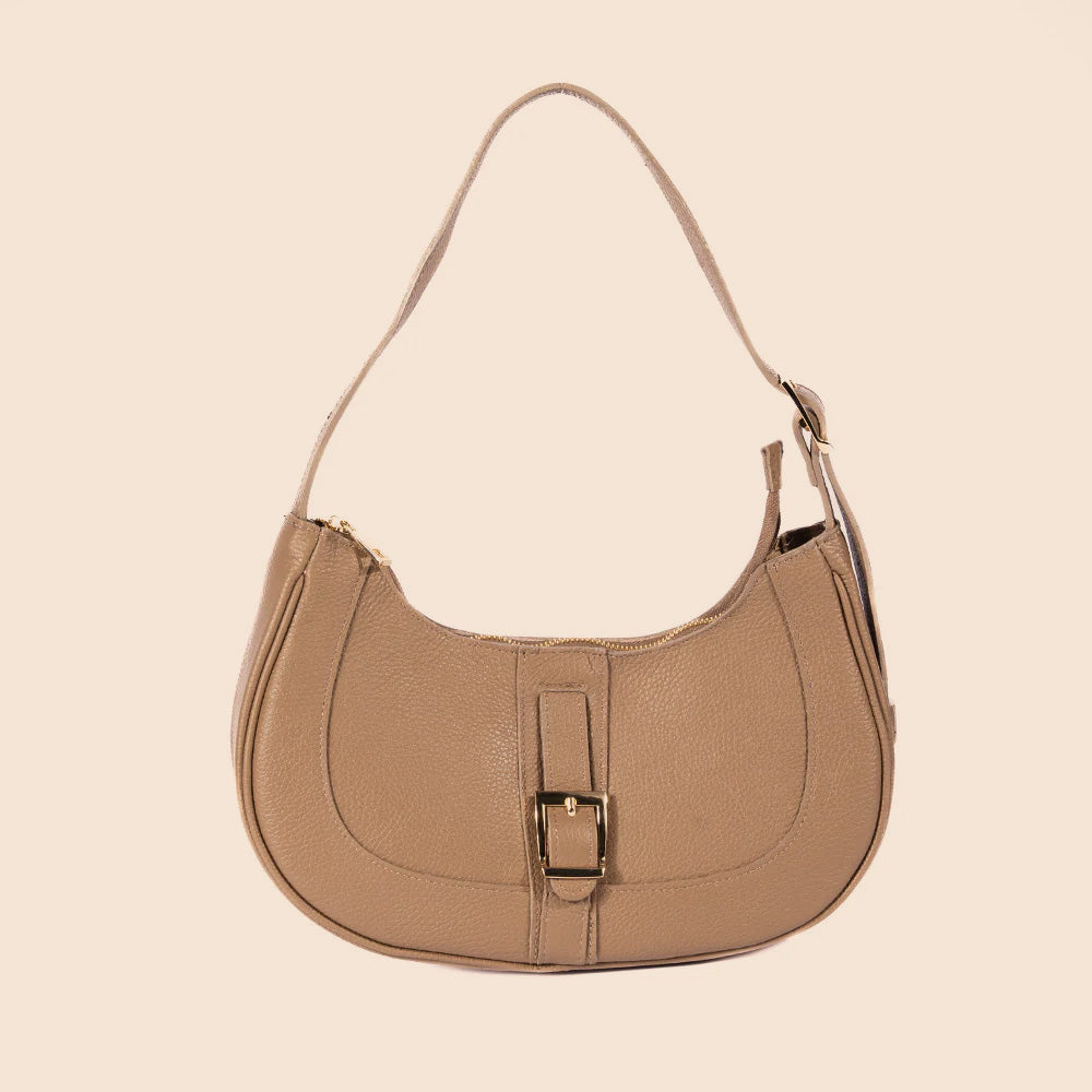 BORSA A SPALLA A MEZZALUNA CON FIBBIA