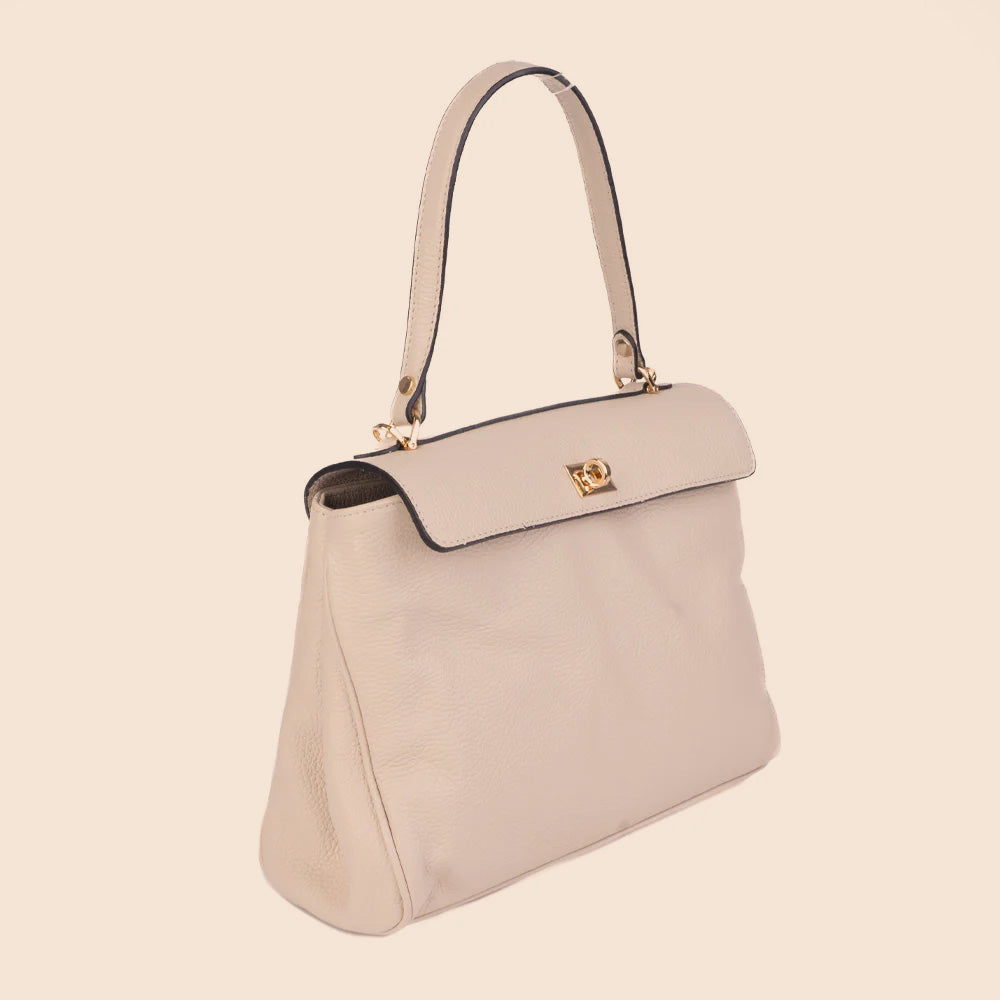 BORSA A SPALLA CON PATTINA E CHIUSURA A GIRELLO