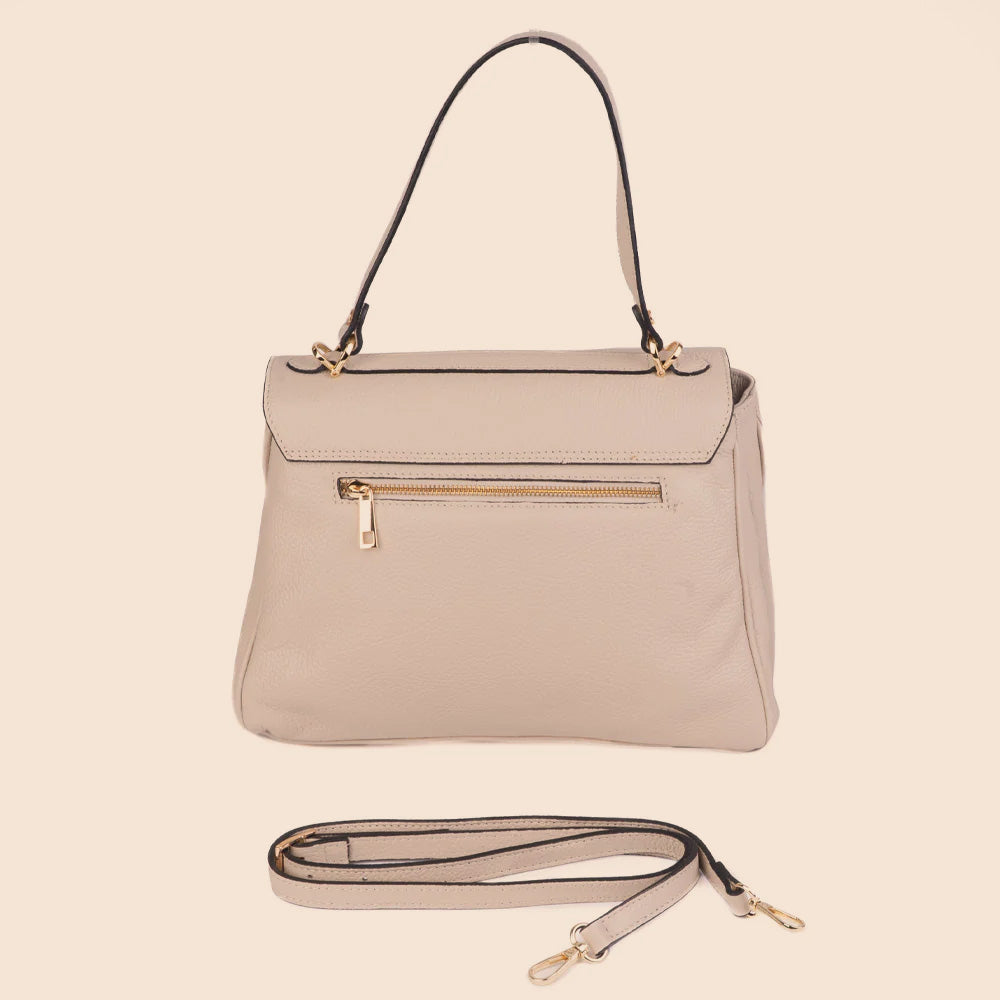 BORSA A SPALLA CON PATTINA E CHIUSURA A GIRELLO