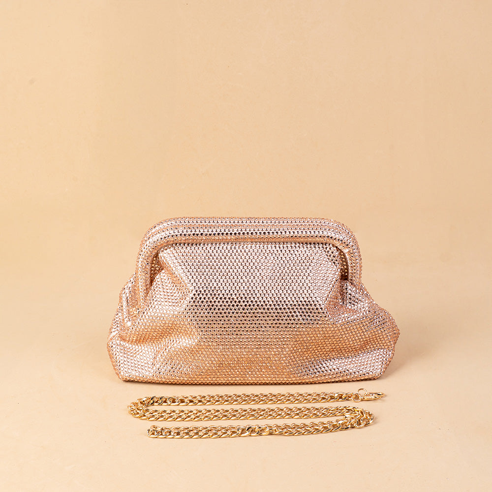 BORSA POCHETTE MORBIDA CON STRASS