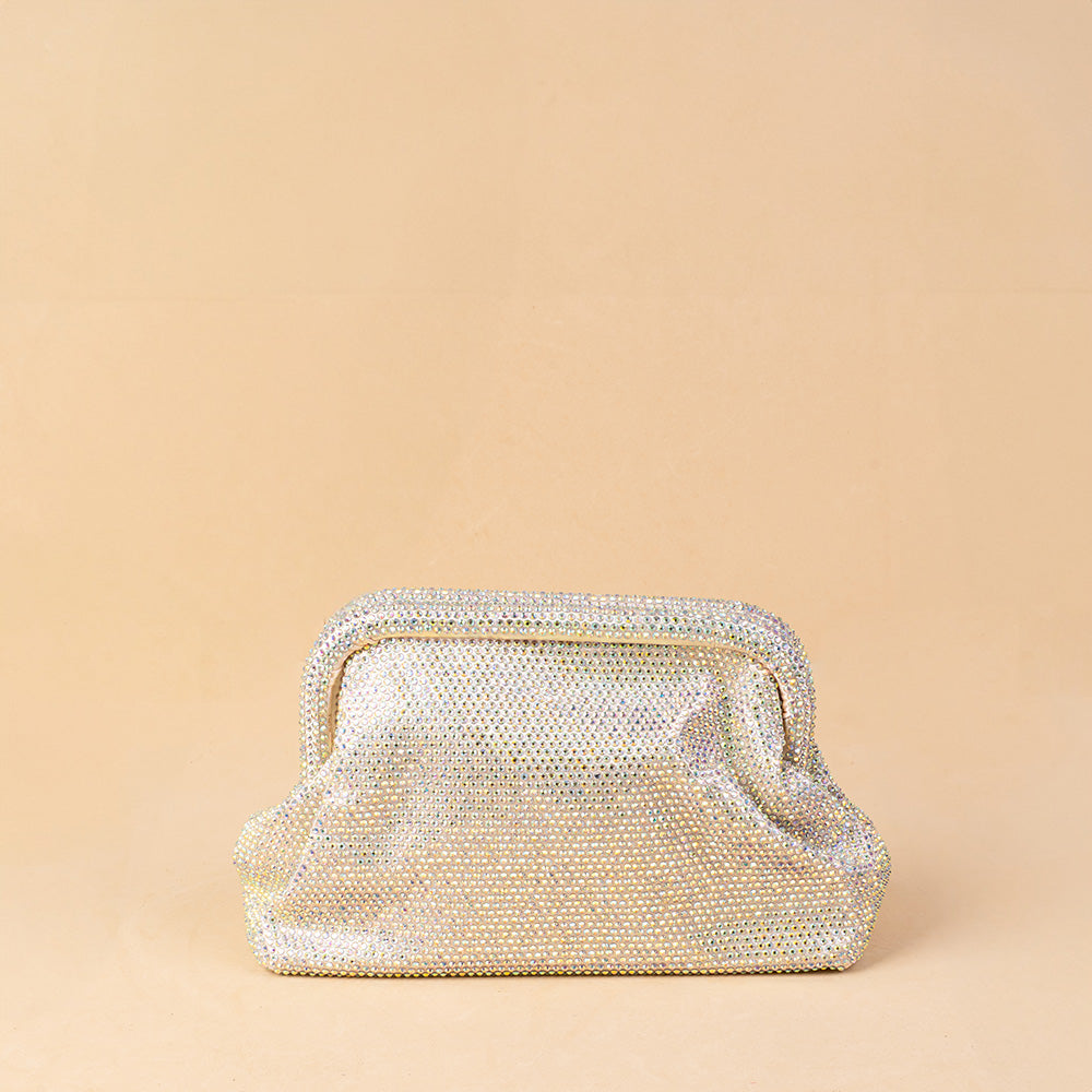 BORSA POCHETTE MORBIDA CON STRASS