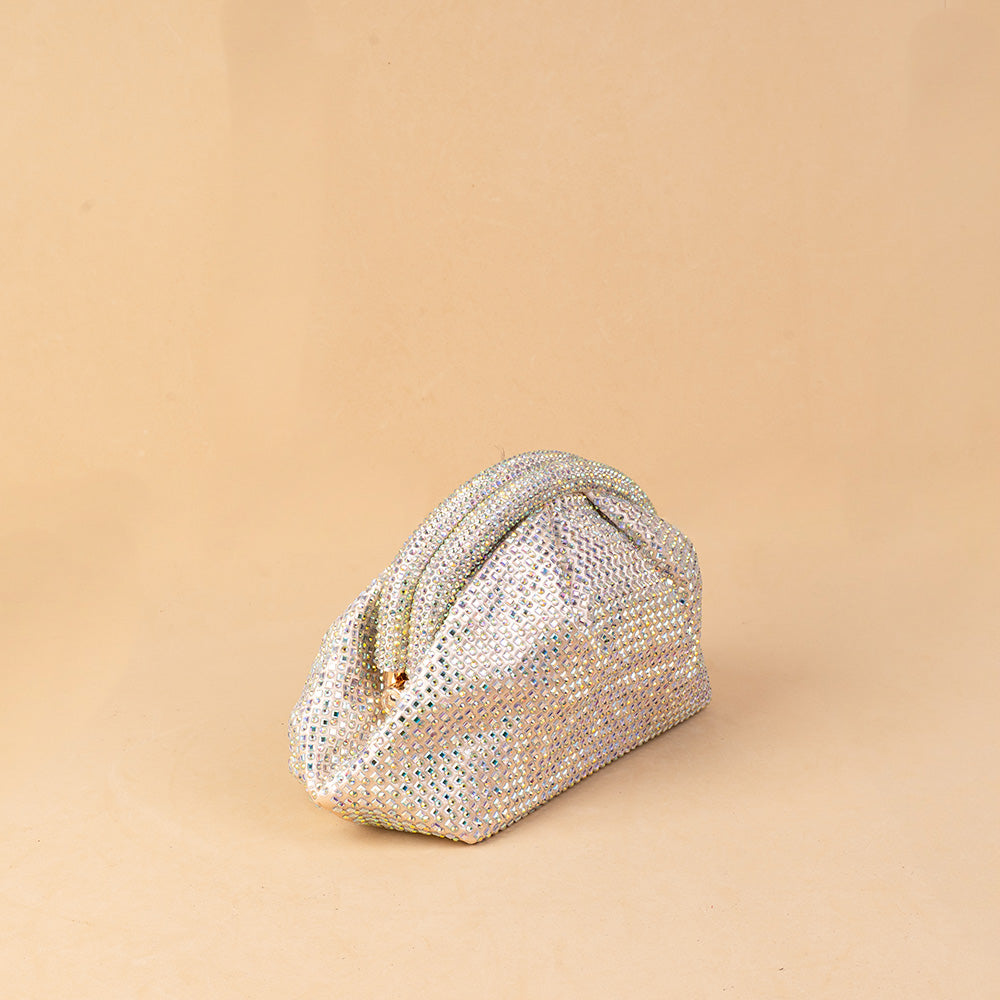 BORSA POCHETTE MORBIDA CON STRASS