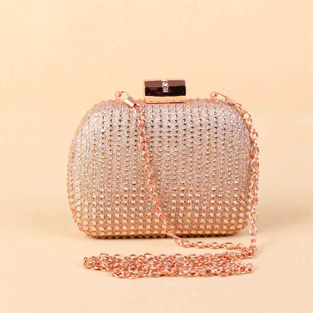 BORSA POCHETTE RIGIDA CON STRASS