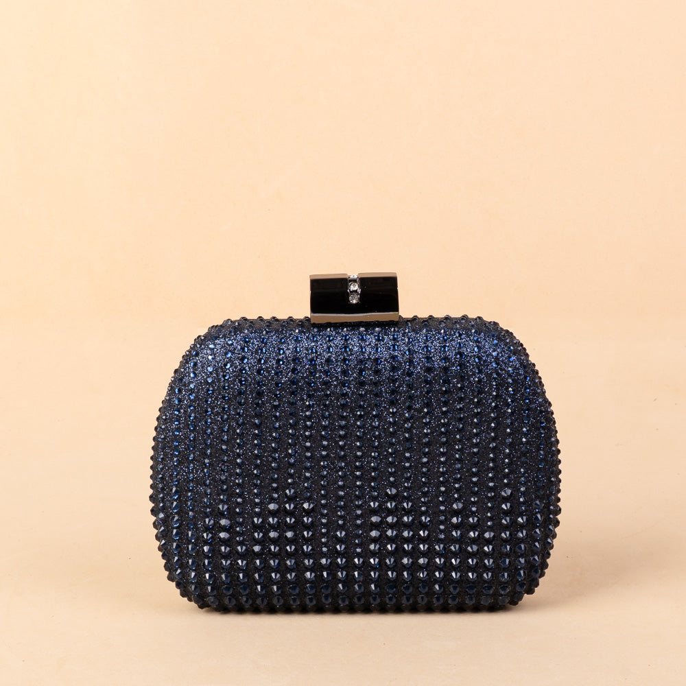 BORSA POCHETTE RIGIDA CON STRASS
