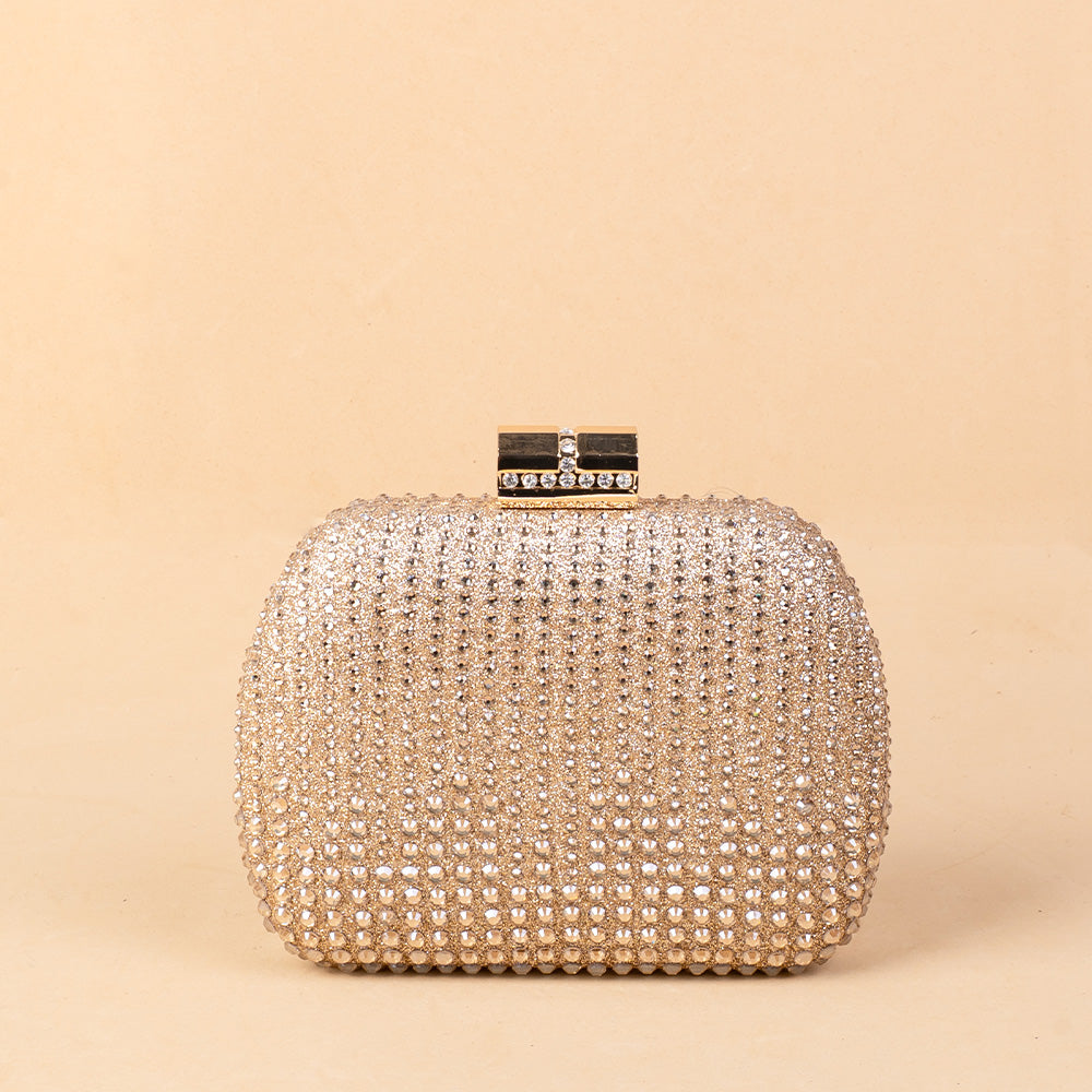 BORSA POCHETTE RIGIDA CON STRASS
