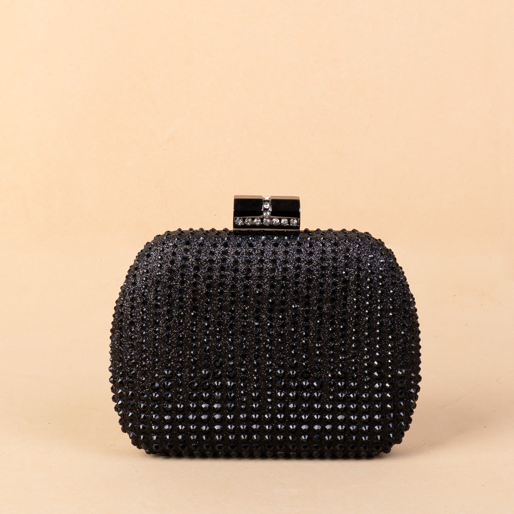 BORSA POCHETTE RIGIDA CON STRASS