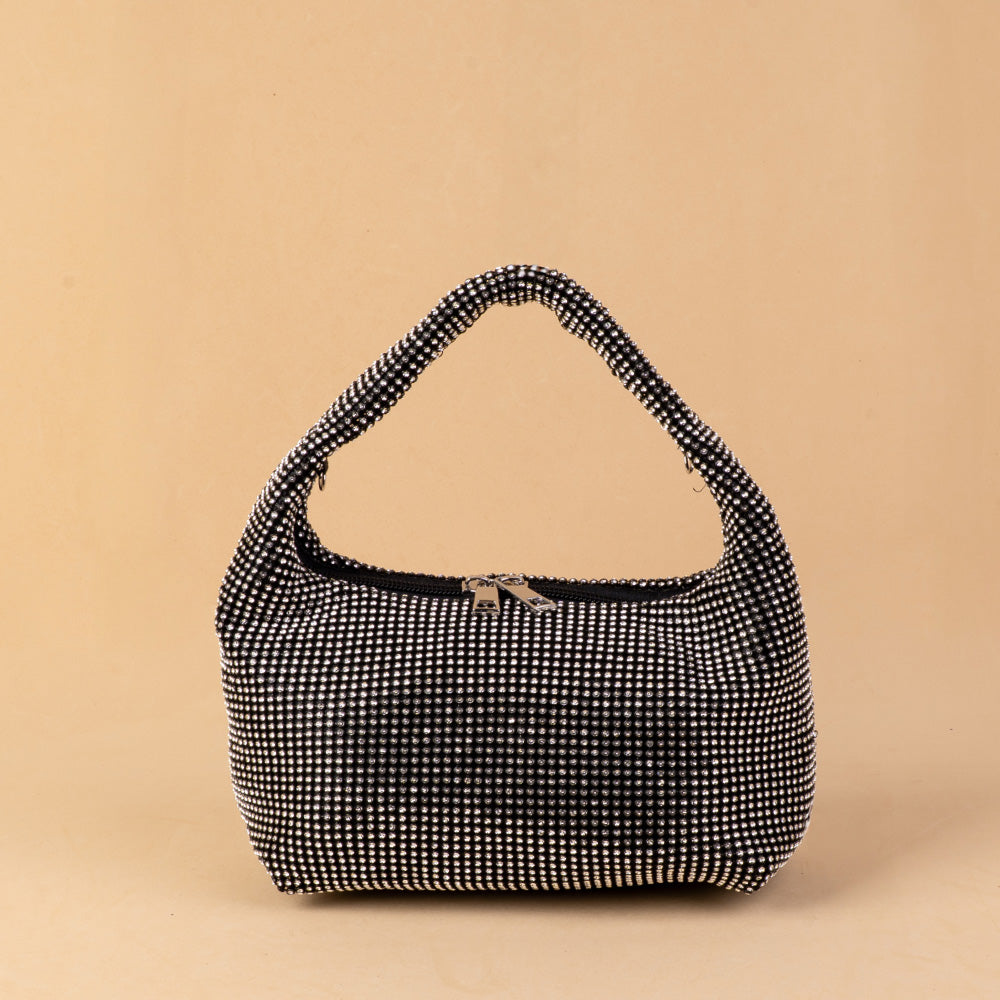 BORSA POCHETTE MORBIDA CON STRASS