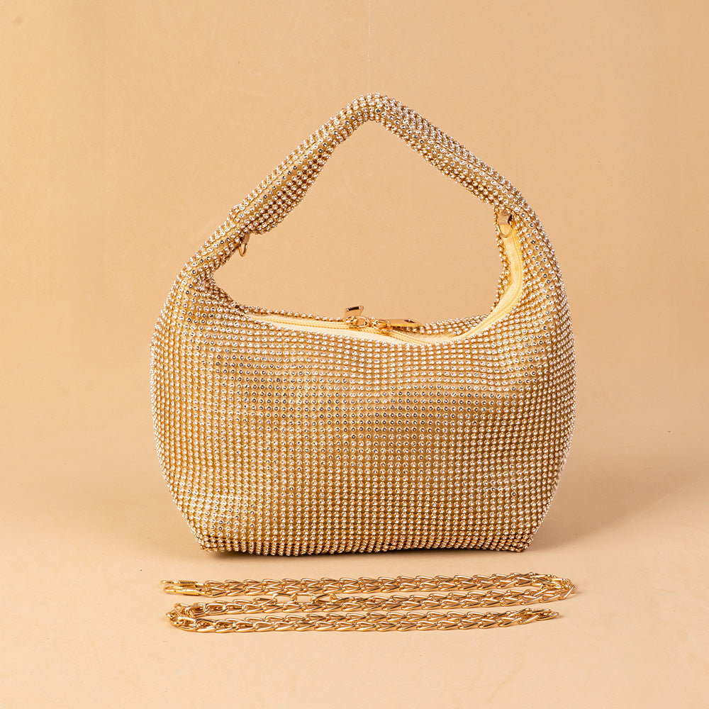 BORSA POCHETTE MORBIDA CON STRASS