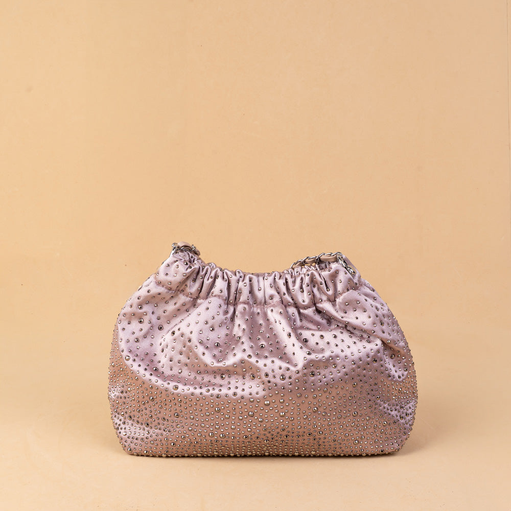 BORSA A TRACOLLA CON BORCHIE EFFETTO STRASS