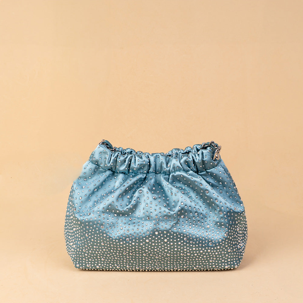 BORSA A TRACOLLA CON BORCHIE EFFETTO STRASS