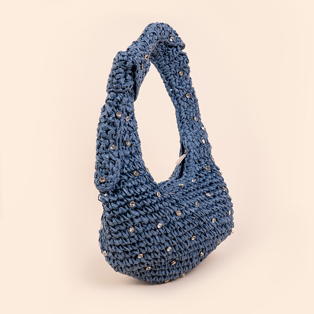 STRAW EFFECT SHOULDER BAG