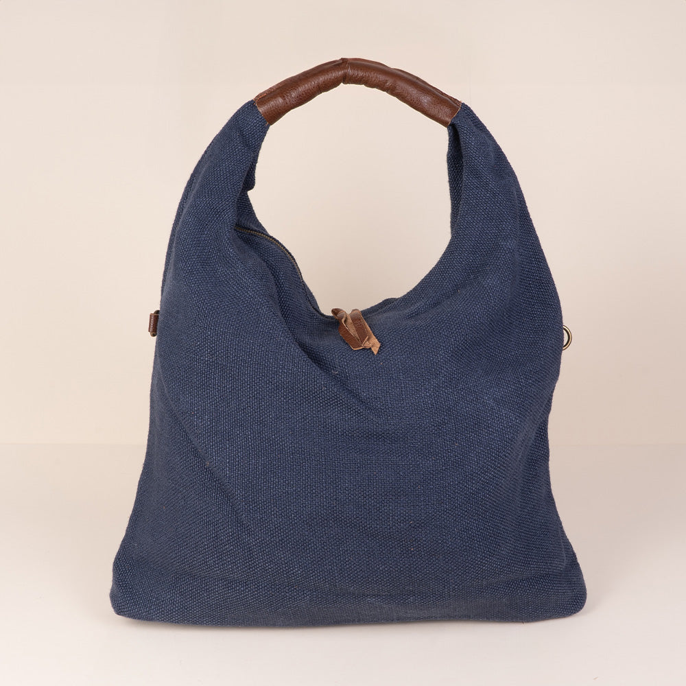 JUTE EFFECT SHOULDER BAG