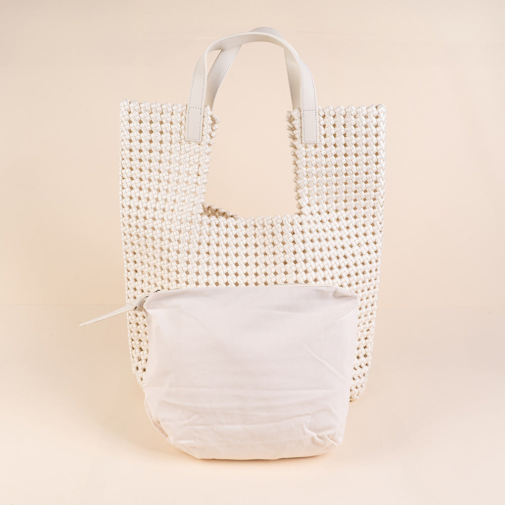BORSA A SPALLA GRANDE INTRECCIATA CON SVUOTA BORSA