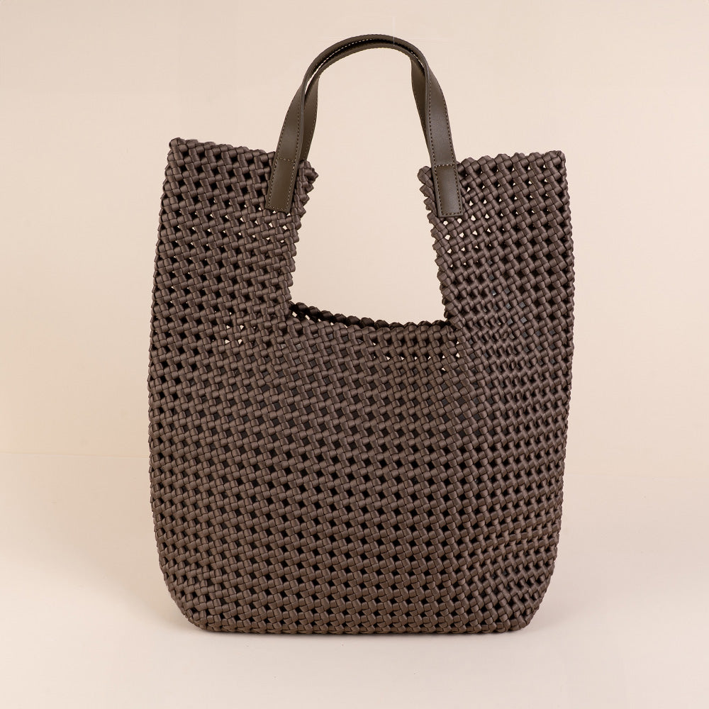 BORSA A SPALLA GRANDE INTRECCIATA CON SVUOTA BORSA