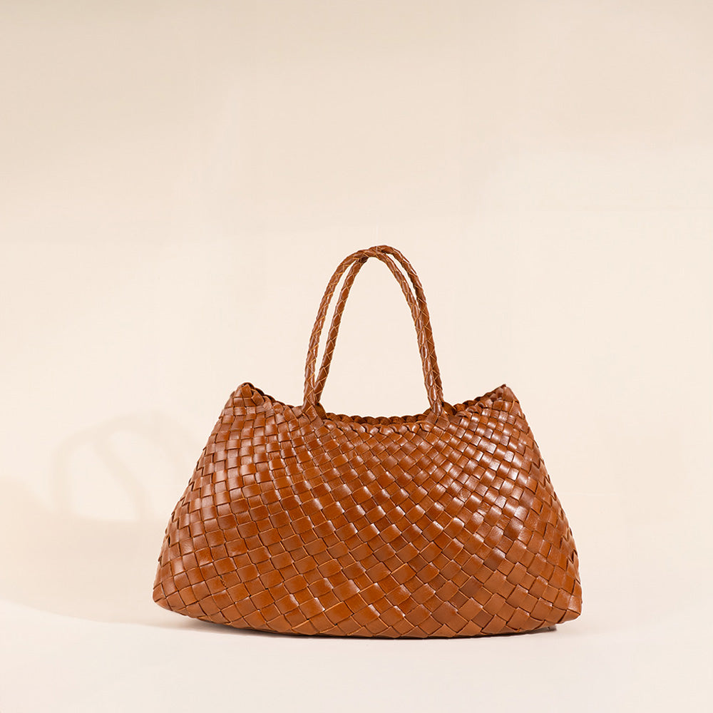 BORSA A MANO INTRECCIATA A TRAPEZIO CON SVUOTA BORSA