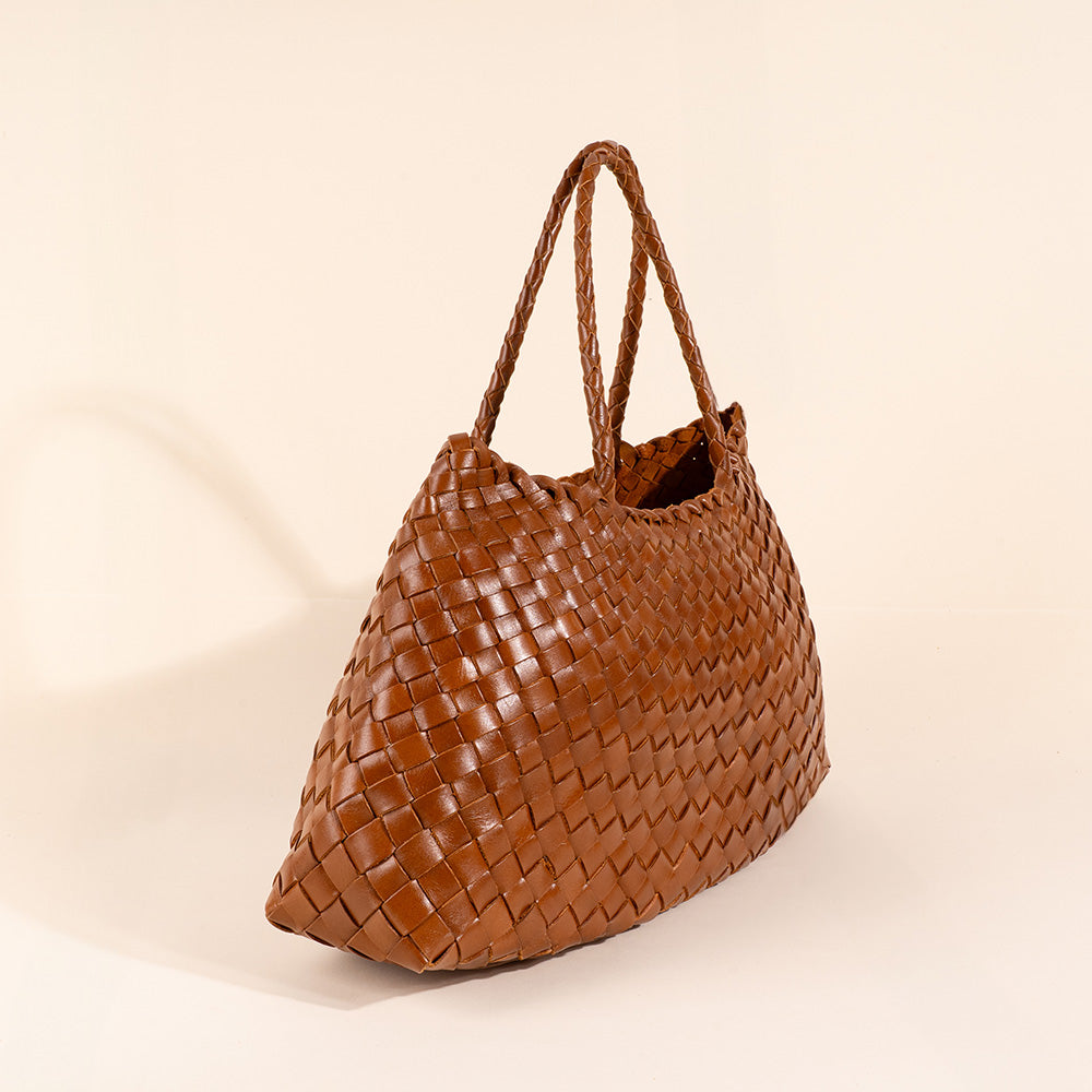 BORSA A MANO INTRECCIATA A TRAPEZIO CON SVUOTA BORSA