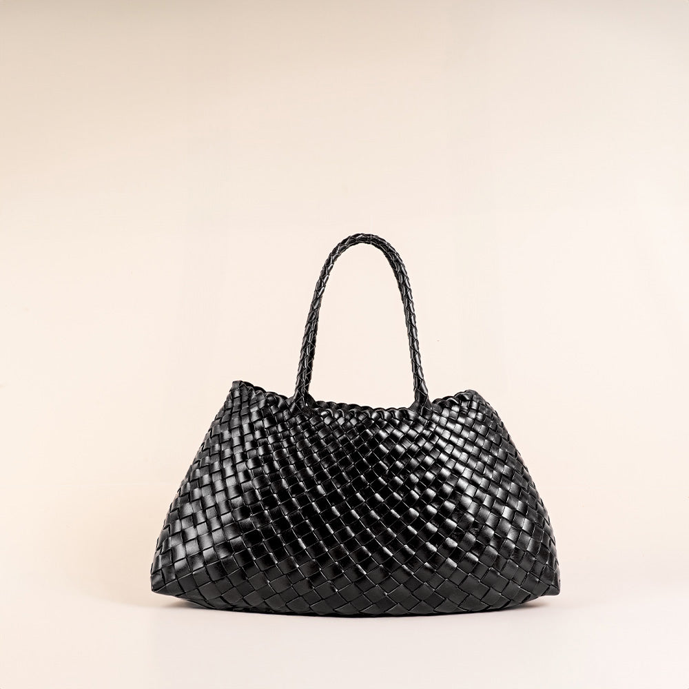 BORSA A MANO INTRECCIATA A TRAPEZIO CON SVUOTA BORSA