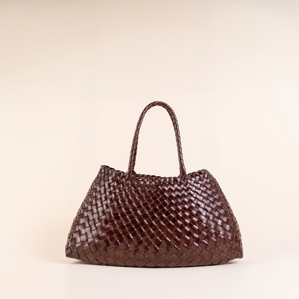 BORSA A MANO INTRECCIATA A TRAPEZIO CON SVUOTA BORSA