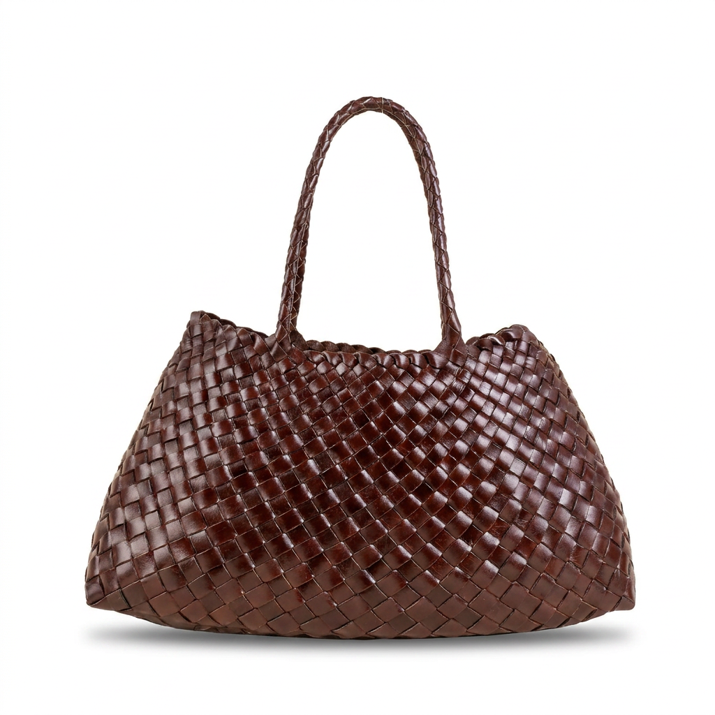 BORSA A MANO INTRECCIATA A TRAPEZIO CON SVUOTA BORSA