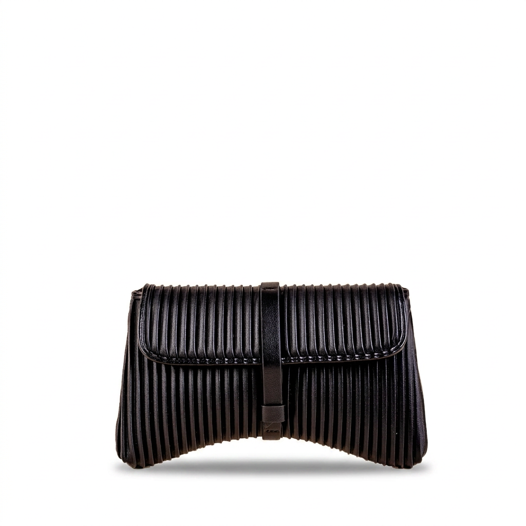 BORSA POCHETTE PLISSETTATA CON TRACOLLA