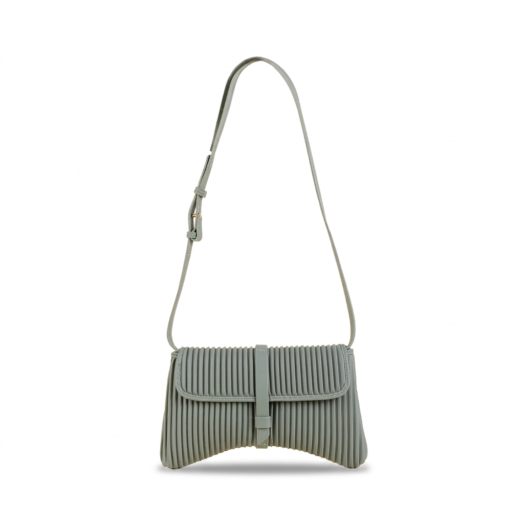 BORSA POCHETTE PLISSETTATA CON TRACOLLA
