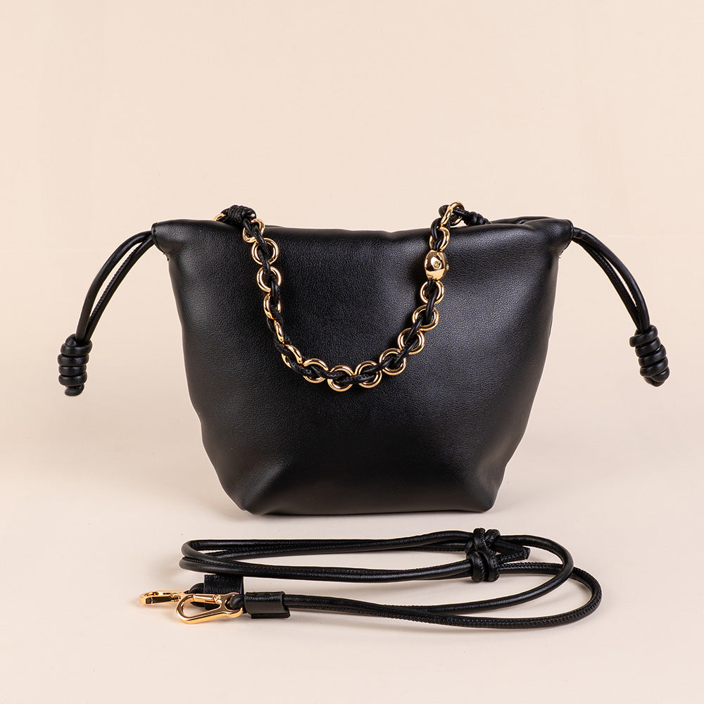 BORSA POCHETTE CON LACCETTI CHIUSURA MAGNETICA E DOPPIA TRACOLLA