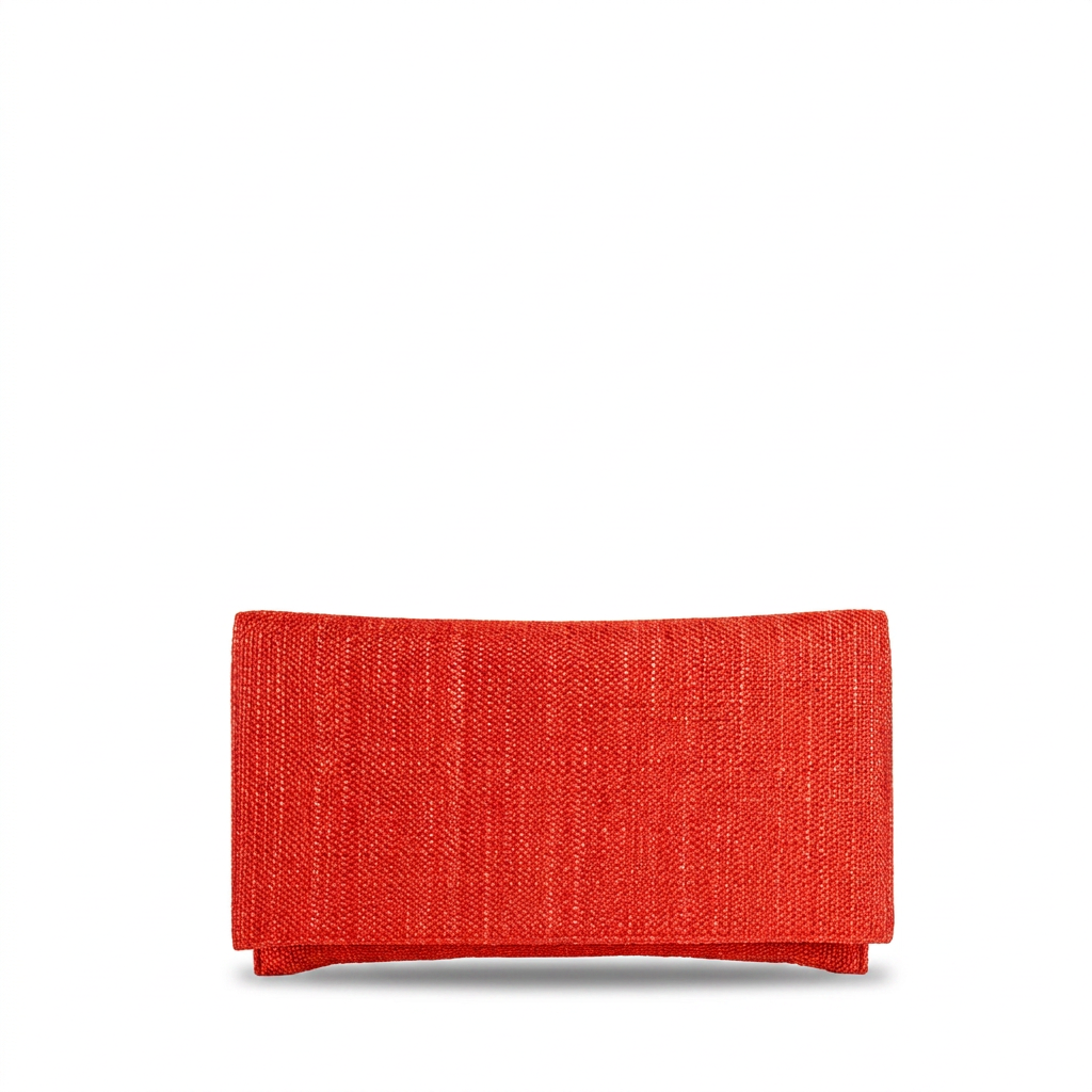 BORSA POCHETTE CLUTCH RIGIDA IN TESSUTO A MAGLIA GRANDE
