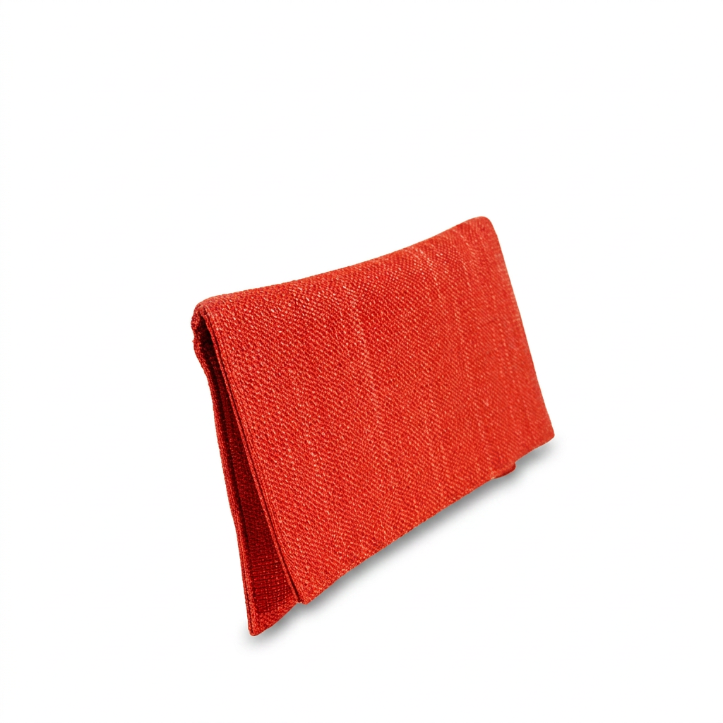 BORSA POCHETTE CLUTCH RIGIDA IN TESSUTO A MAGLIA GRANDE