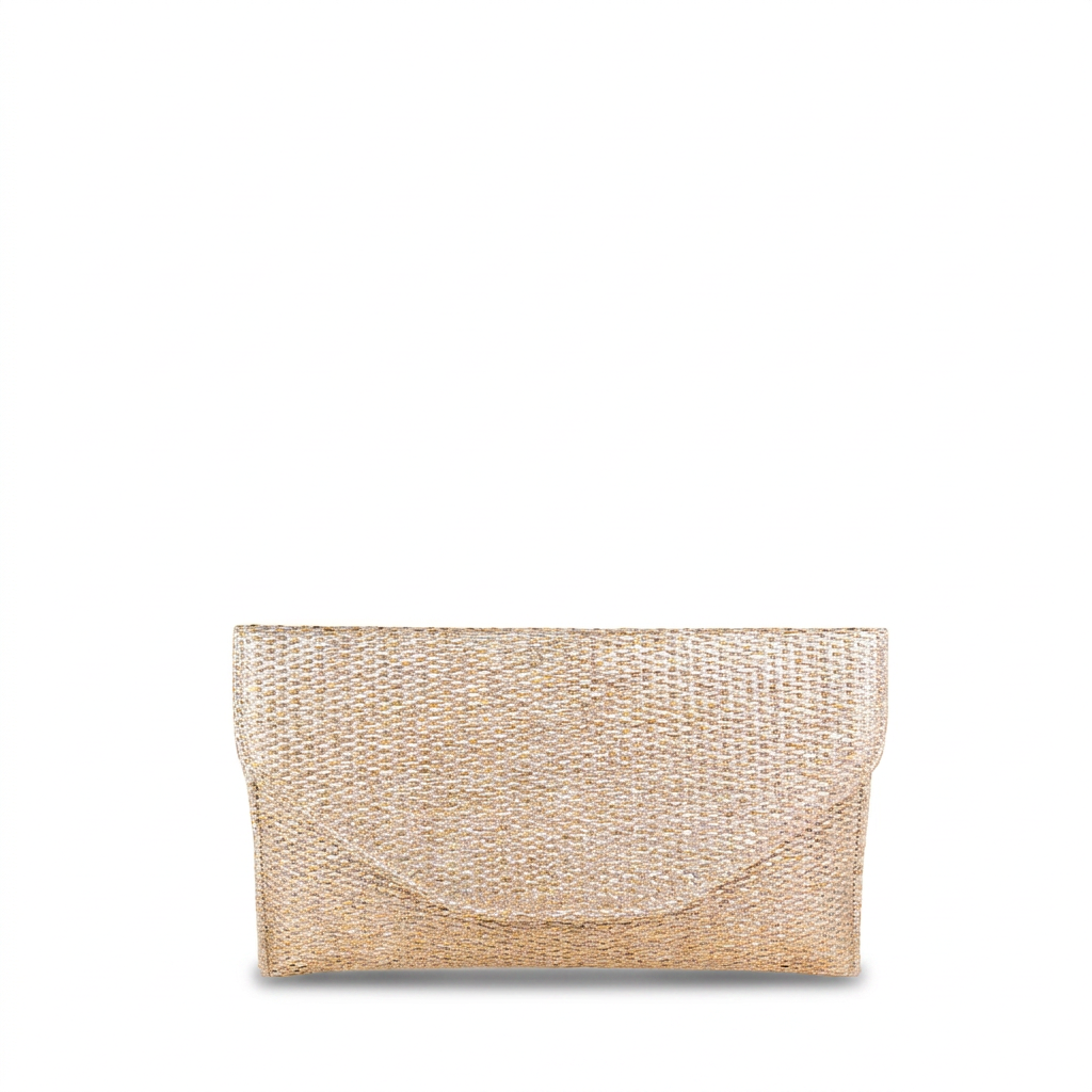 BORSA CLUTCH RIGIDA IN TESSUTO METALLIZZATO
