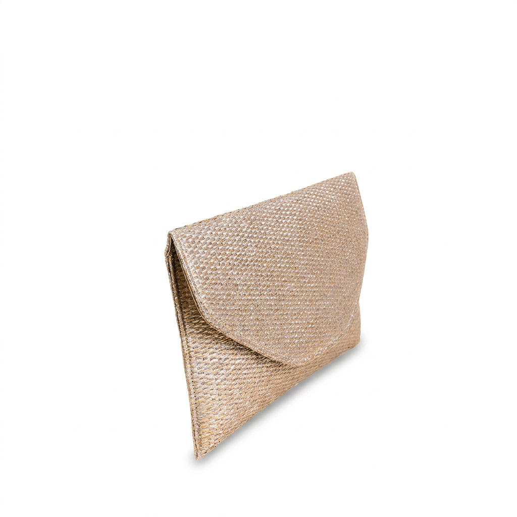 BORSA CLUTCH RIGIDA IN TESSUTO METALLIZZATO
