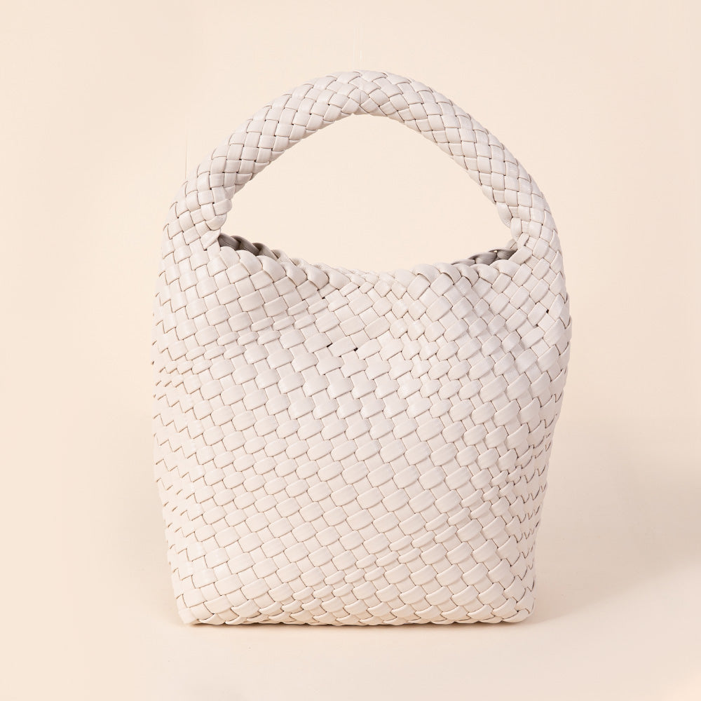 BORSA A MANO INTRECCIATA CON TRACOLLA E SVUOTA BORSA