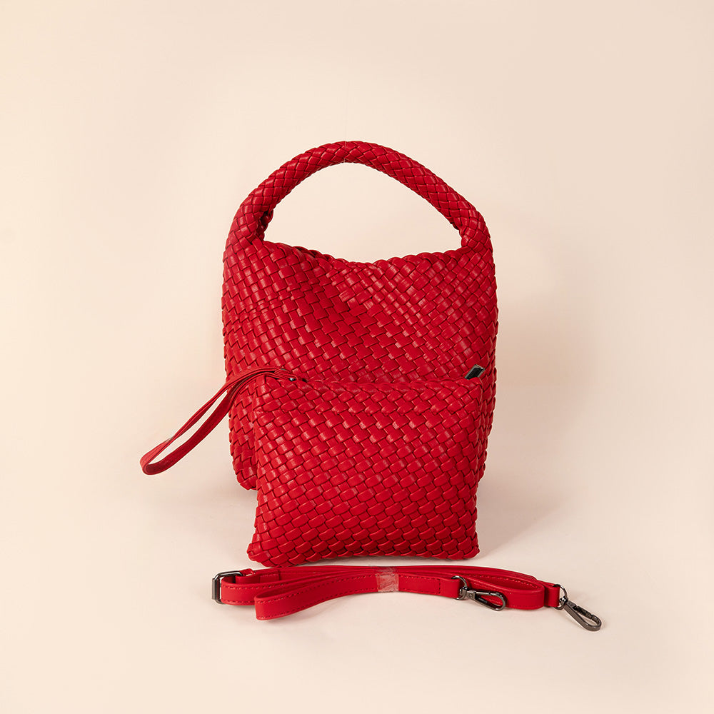 BORSA A MANO INTRECCIATA CON TRACOLLA E SVUOTA BORSA