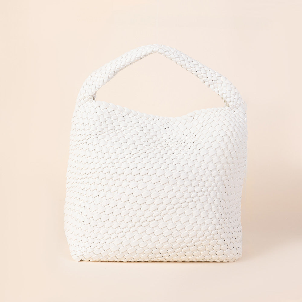 BORSA A SPALLA GRANDE INTRECCIATA CON SVUOTA BORSA