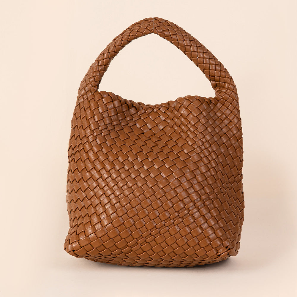 BORSA A SPALLA GRANDE INTRECCIATA CON SVUOTA BORSA