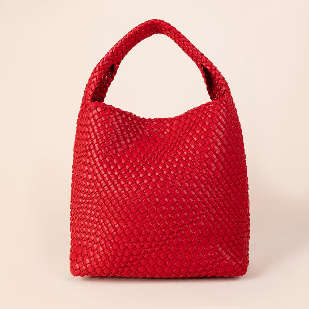 BORSA A SPALLA GRANDE INTRECCIATA CON SVUOTA BORSA