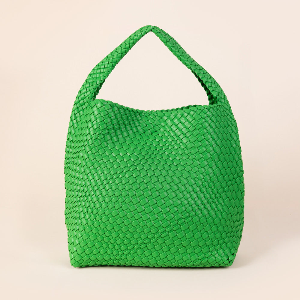 BORSA A SPALLA GRANDE INTRECCIATA CON SVUOTA BORSA