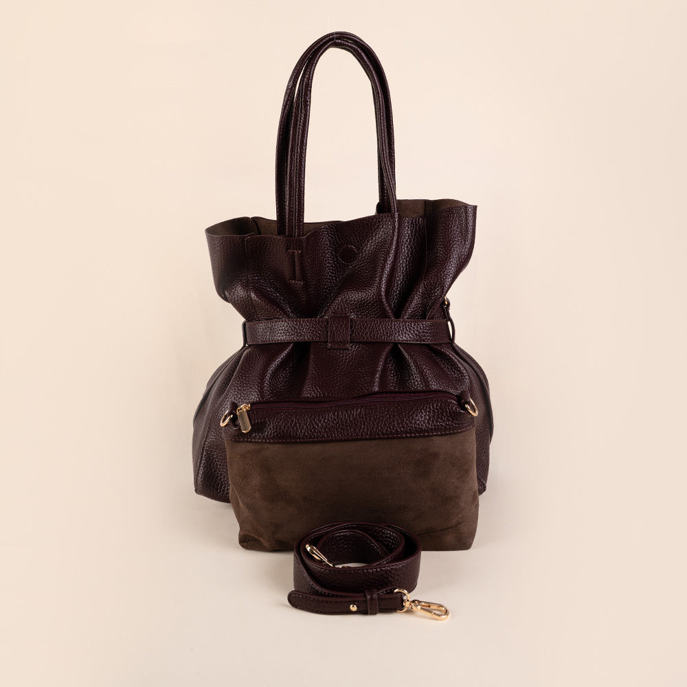 BORSA SHOPPING BAG CON CINTA CENTRALE, SVUOTA BORSA E TRACOLLA