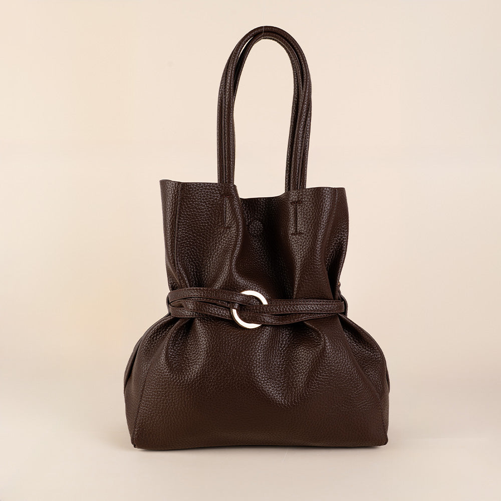 BORSA A SPALLA CON CINTA CENTRALE A TRE FASCE