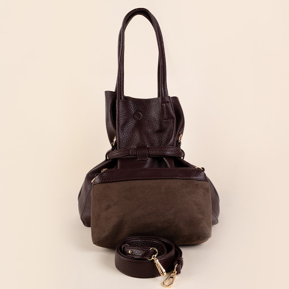BORSA A SPALLA CON CINTA CENTRALE A TRE FASCE