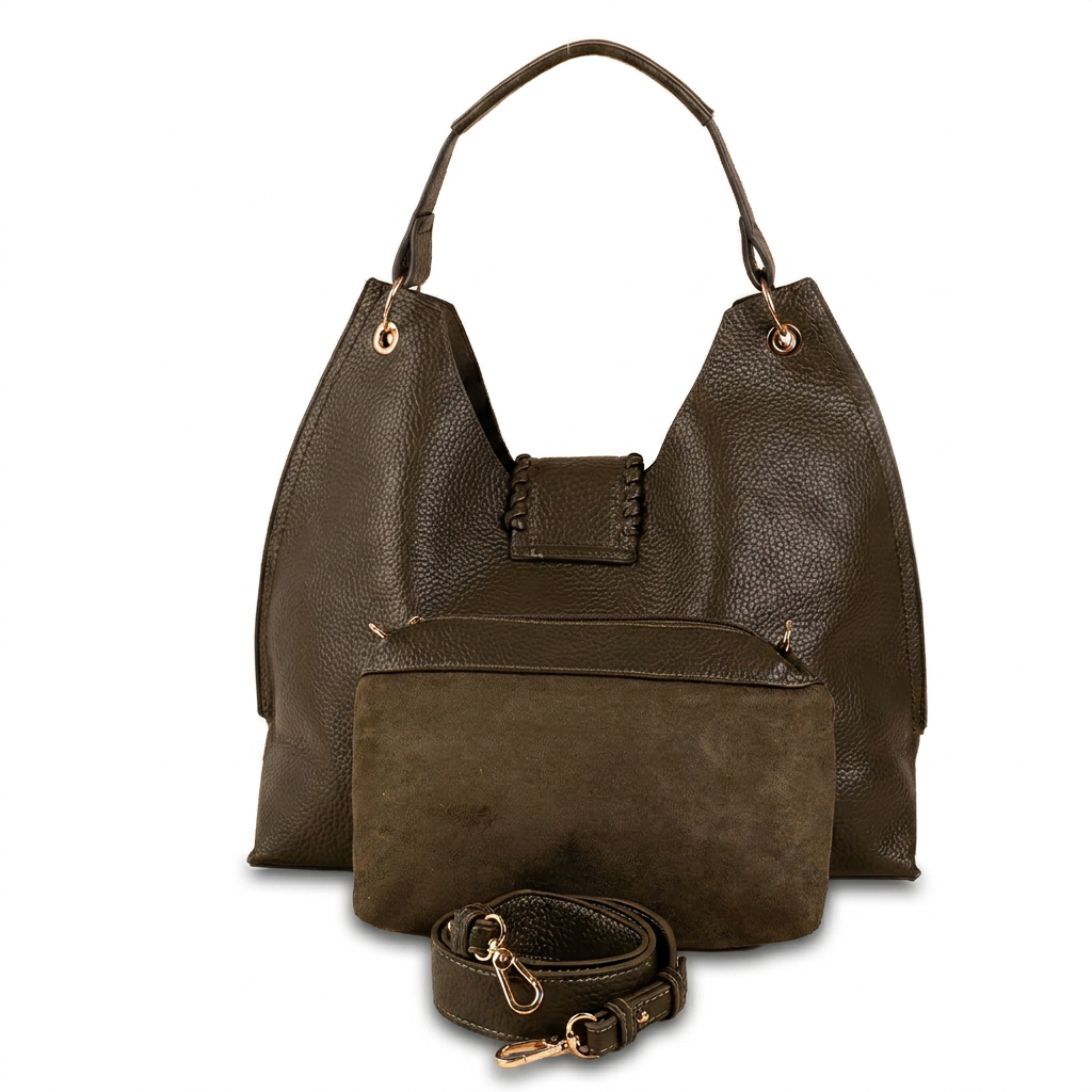 BORSA A MANO CON TRACOLLA E PATTINA FRONTALE