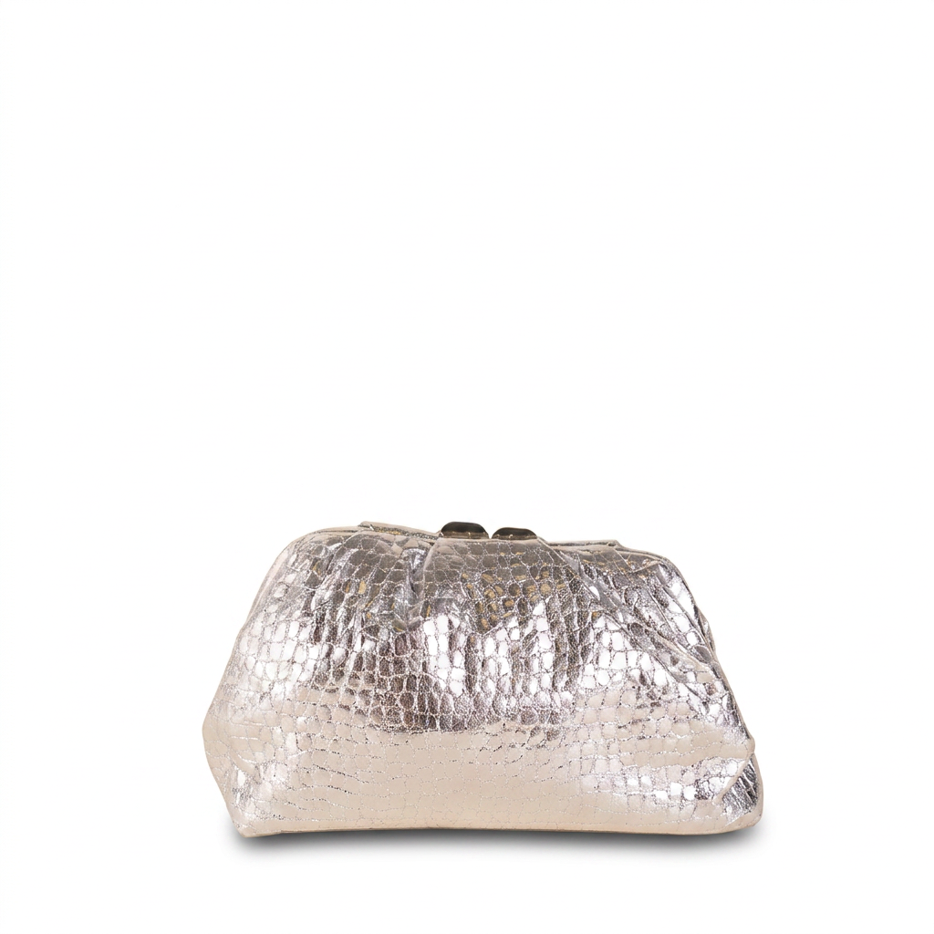 BORSA POCHETTE TEXTURE SIMIL COCCODRILLO