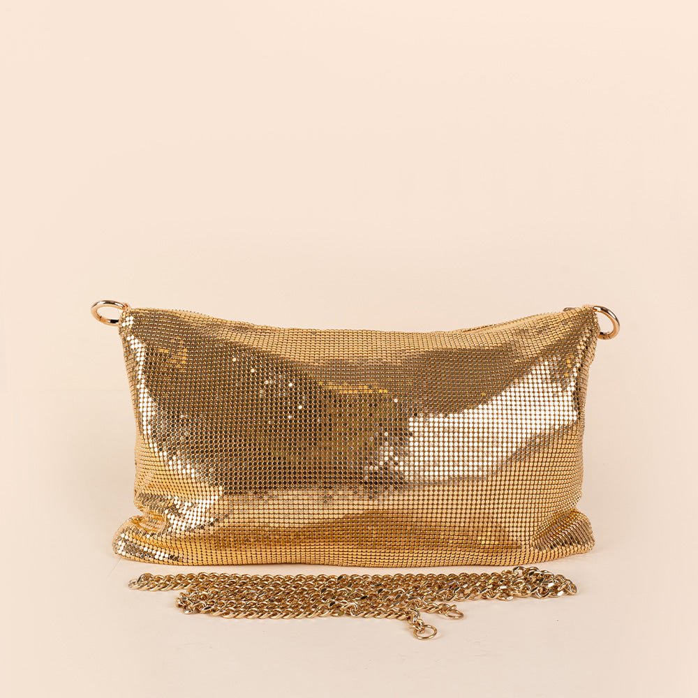 BORSA A SPALLA CON TRACOLLA A CATENA GRUMETTA SCORREVOLE