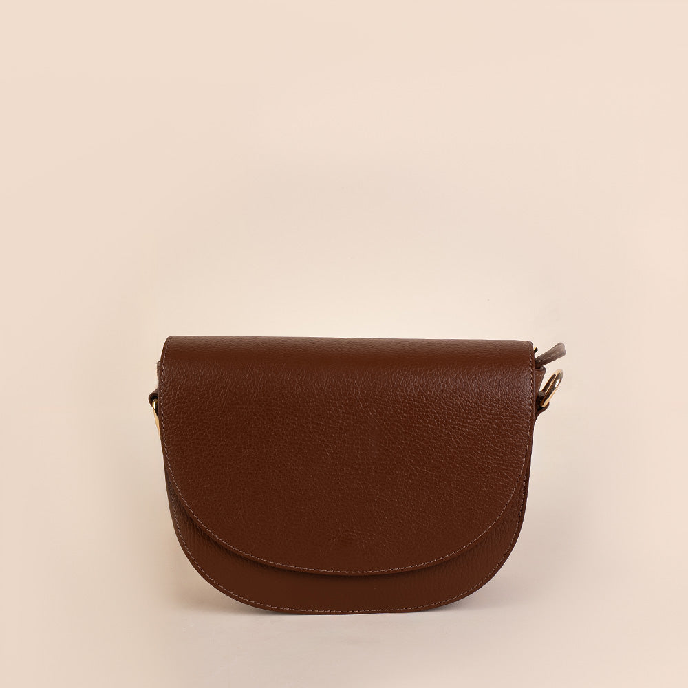 BORSA A SPALLA CON TRACOLLA E CHIUSURA A PATTINA ARROTONDATA