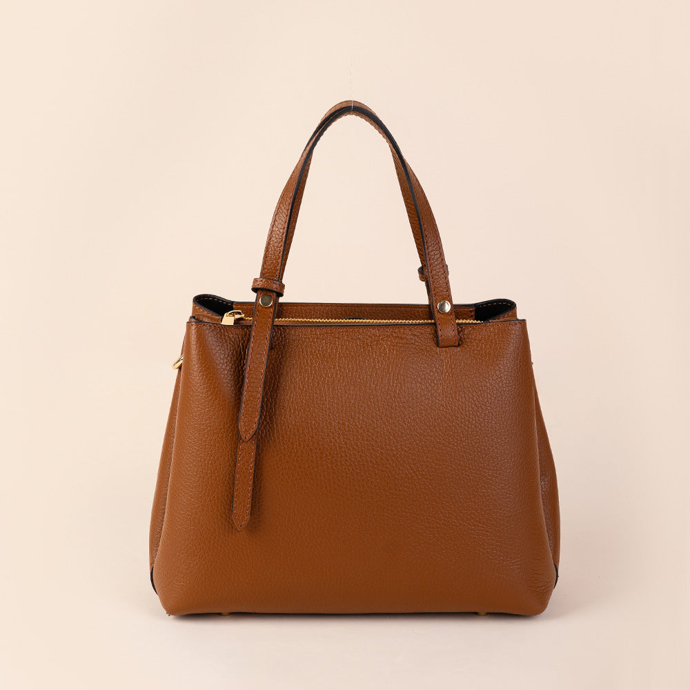 BORSA A MANO CON TRE SCOMPARTI ZIP CENTRALE E TRACOLLA