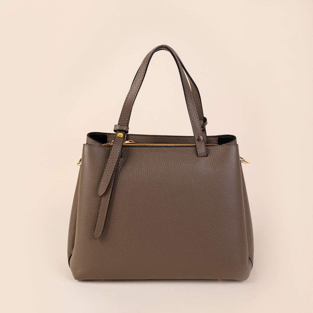 BORSA A MANO CON TRE SCOMPARTI ZIP CENTRALE E TRACOLLA