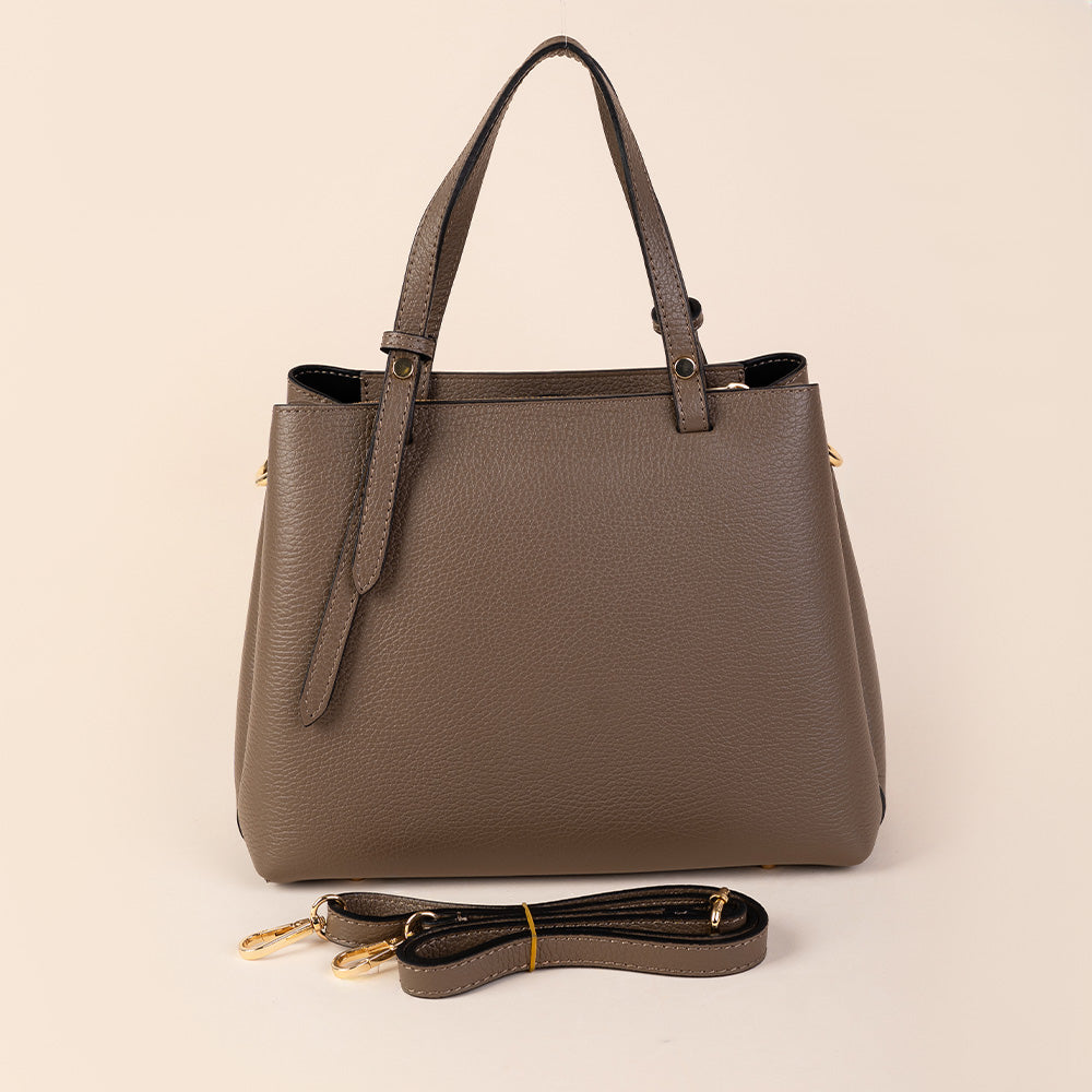 BORSA A MANO CON TRE SCOMPARTI ZIP CENTRALE E TRACOLLA